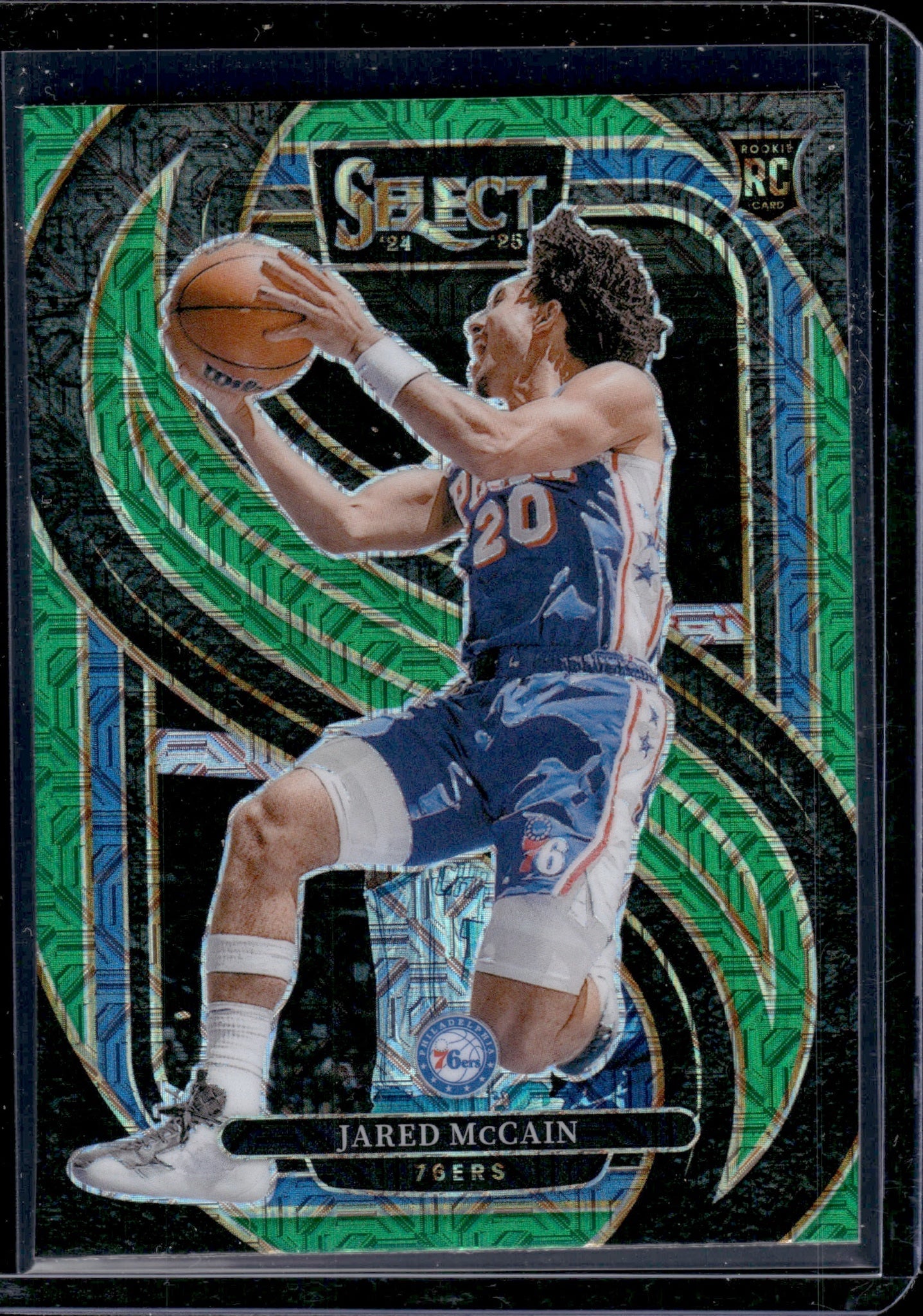 2024-25 Panini Select #184 Jared McCain Green Mojo Prizm