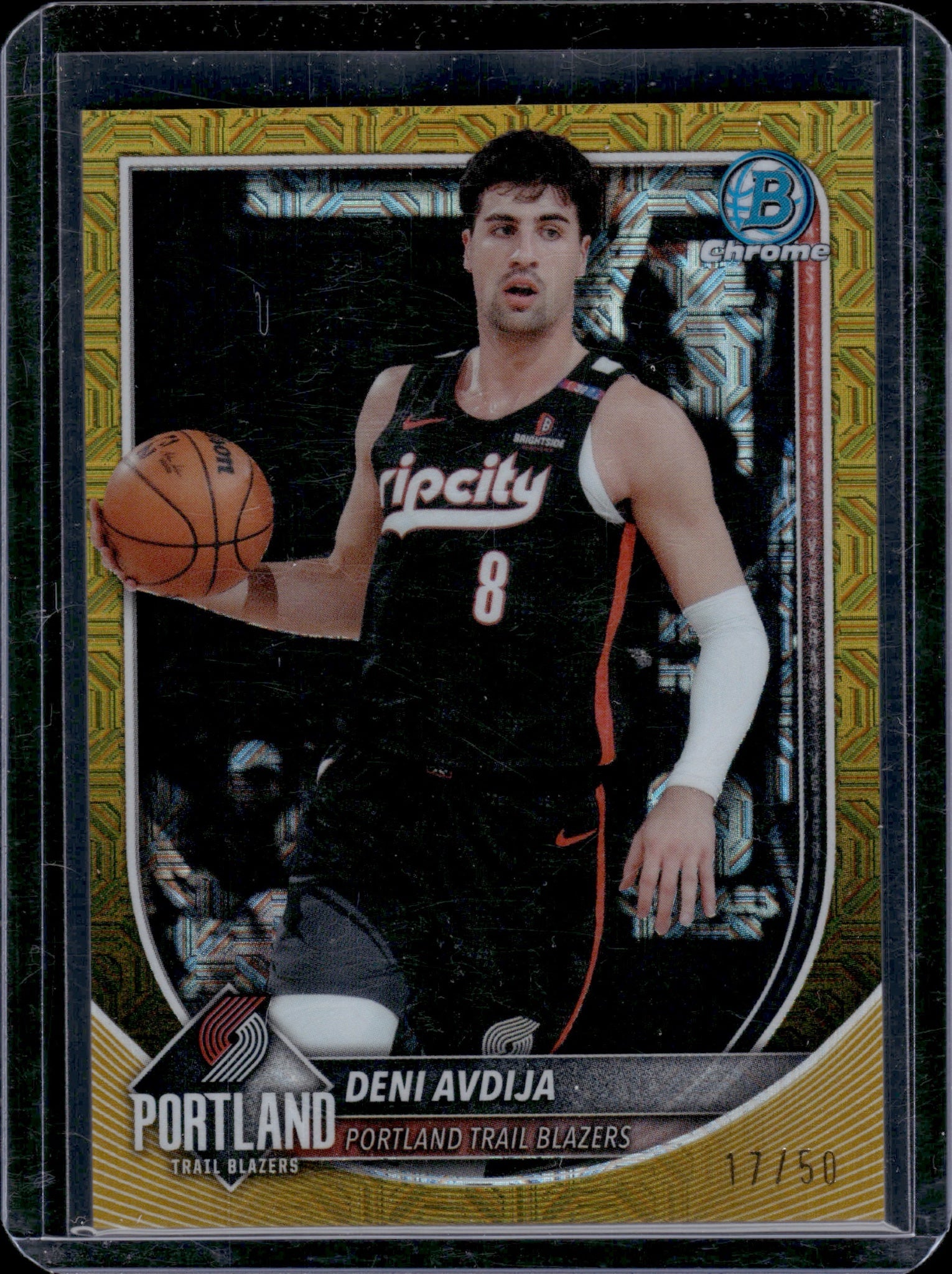 2025-26 Bowman #BCV-187 Deni Avdija Chrome Gold Mojo Refractors #/50