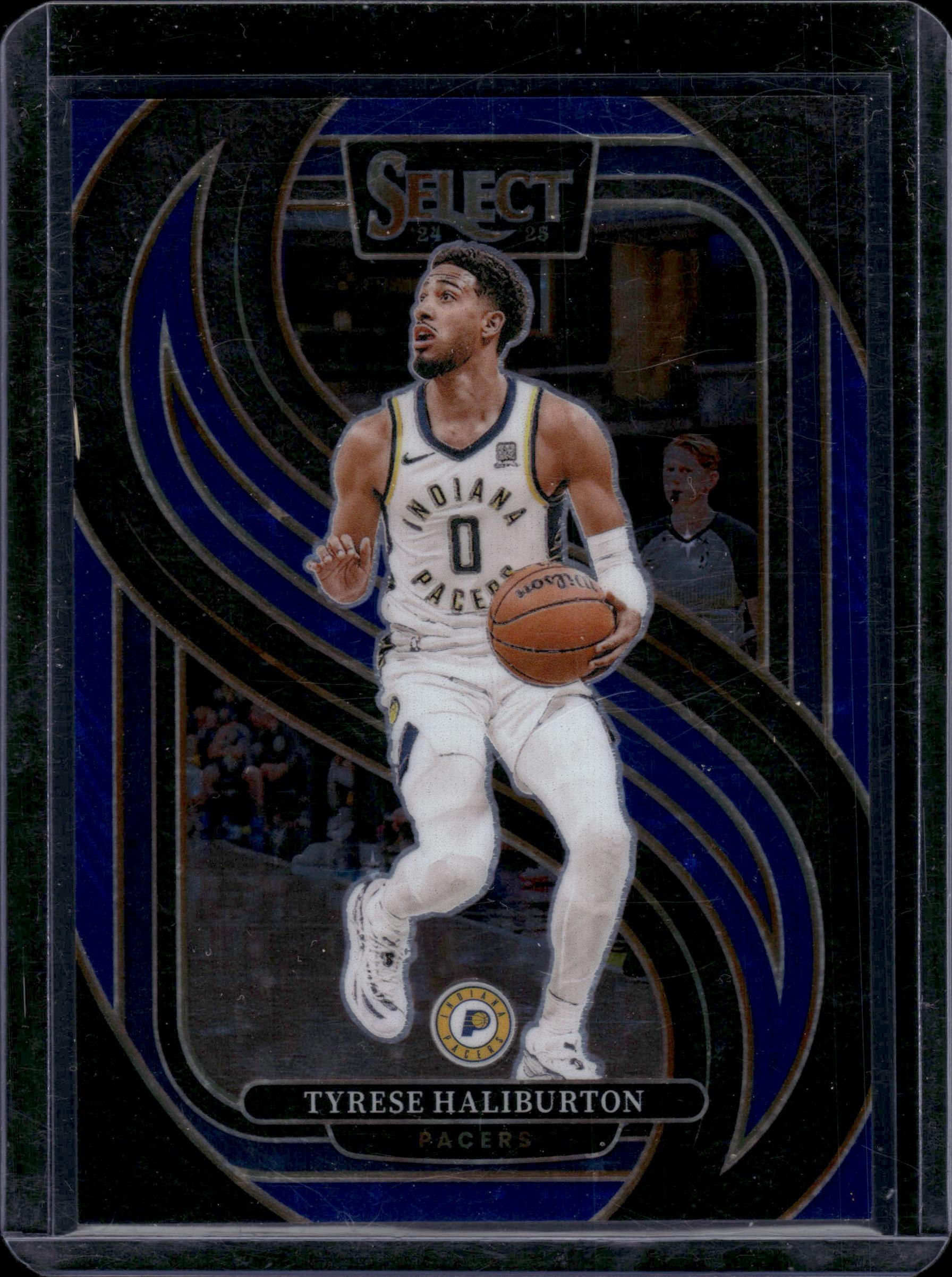 2024-25 Panini Select #165 Tyrese Haliburton Blue Stars Prizm #/20