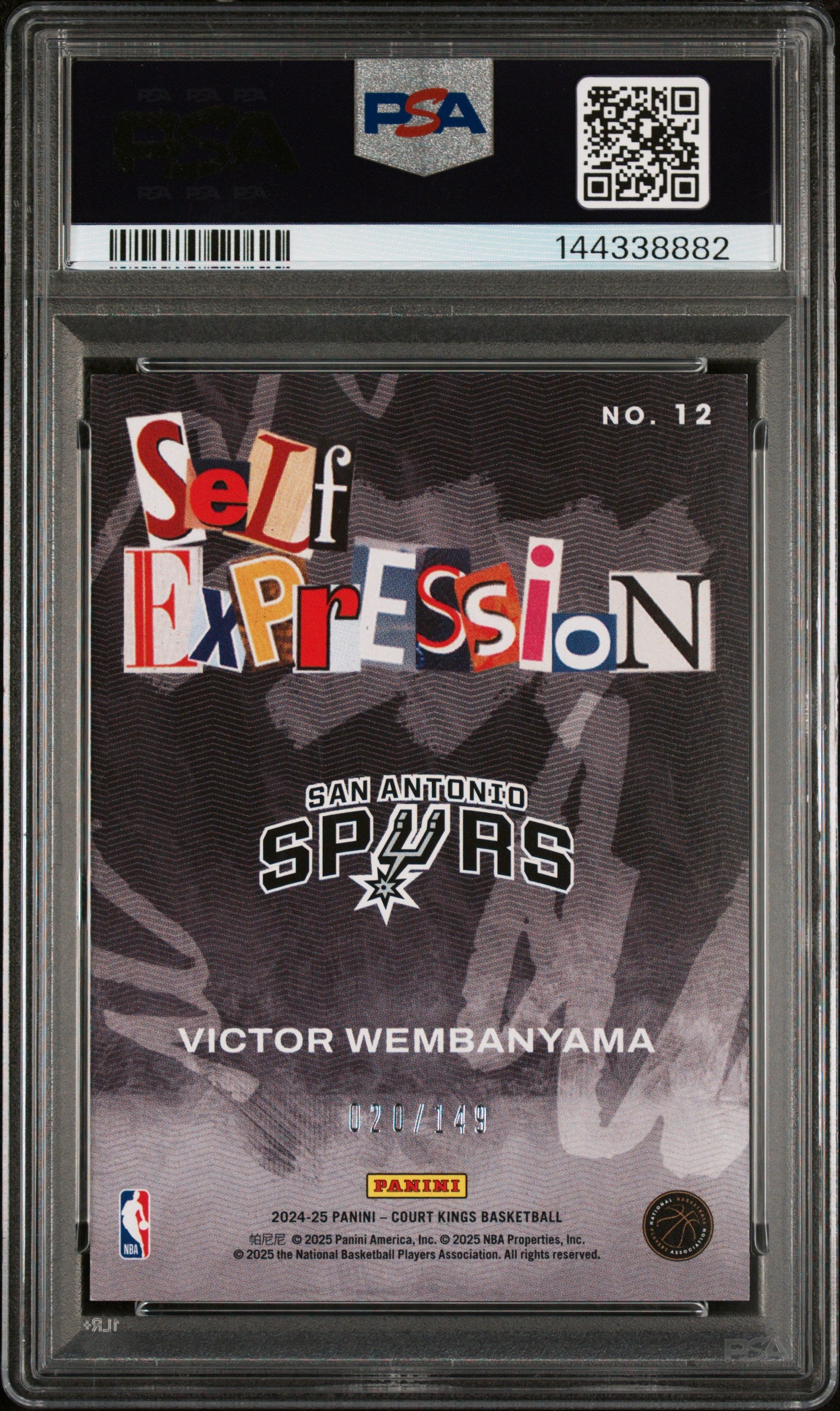 2024-25 Court Kings #12 Victor Wembanyama Self Expression Ruby PSA 8 #/149
