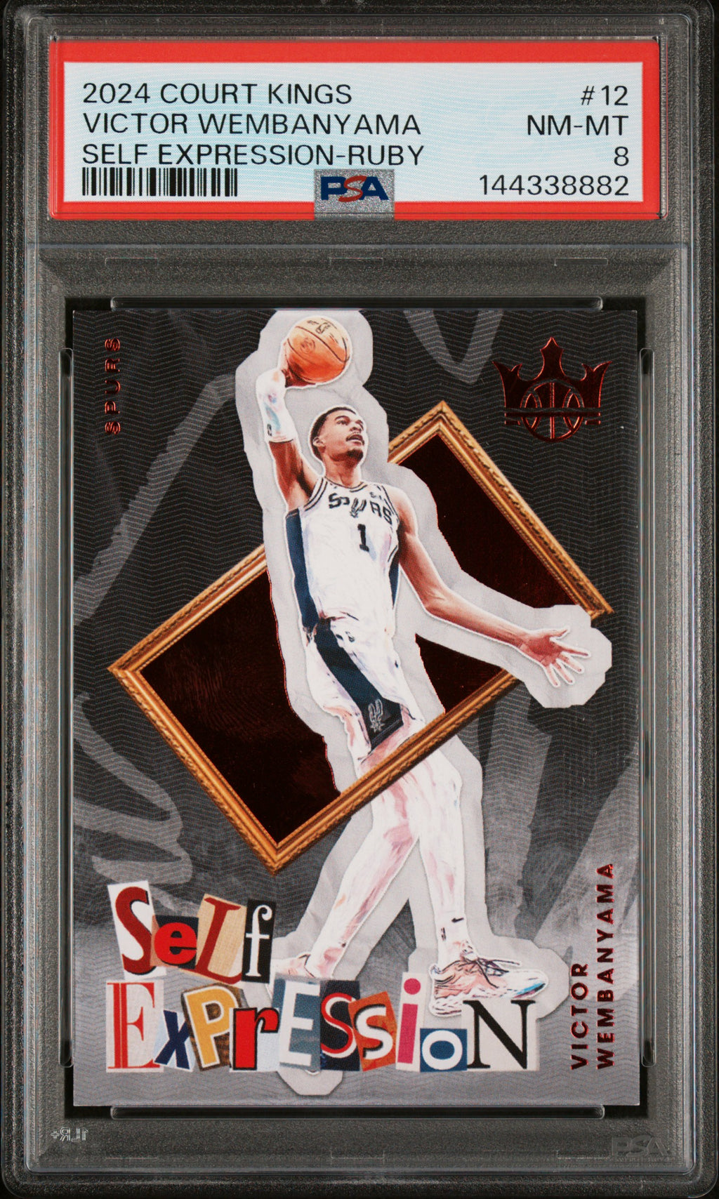 2024-25 Court Kings #12 Victor Wembanyama Self Expression Ruby PSA 8 #/149