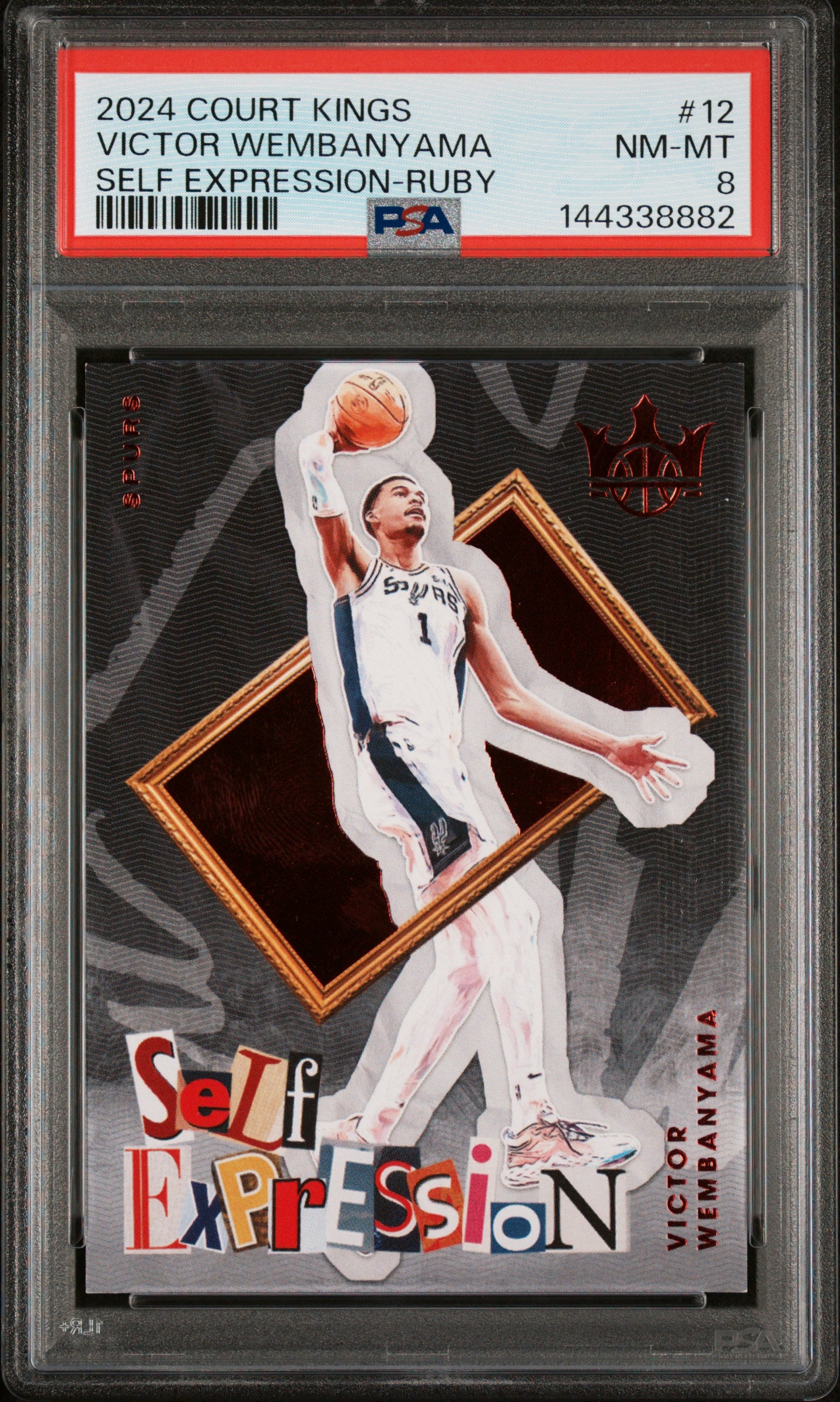 2024-25 Court Kings #12 Victor Wembanyama Self Expression Ruby PSA 8 #/149
