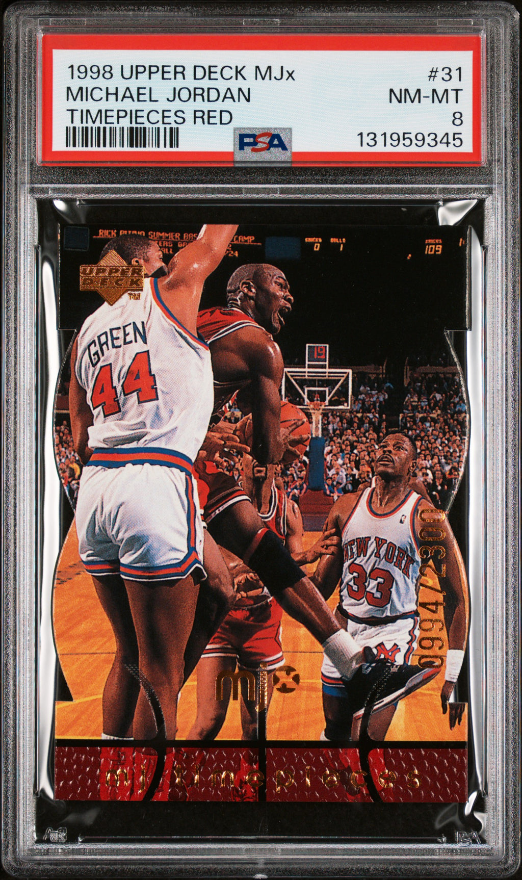 1998 Upper Deck MJx #31 Michael Jordan Timepieces Red PSA 8 #/2300