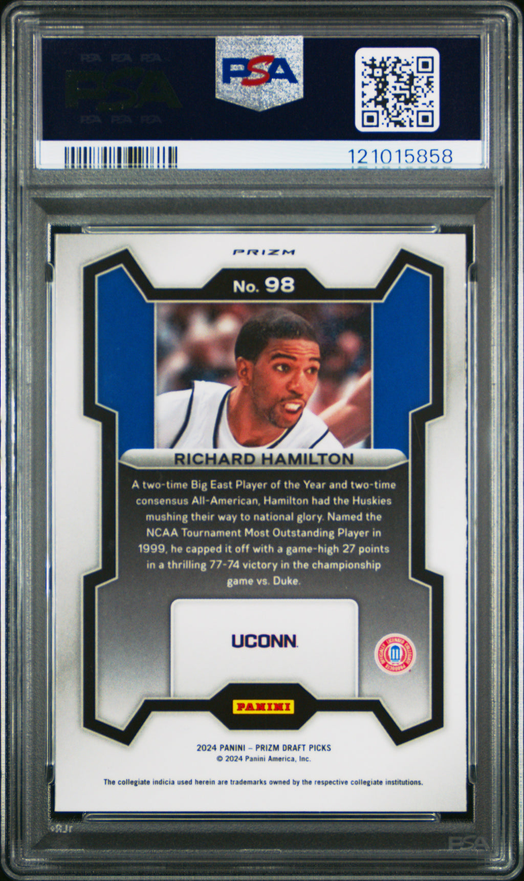2024 Panini Prizm Draft Picks #98 Richard Hamilton Prizms Tiger Stripe PSA 9