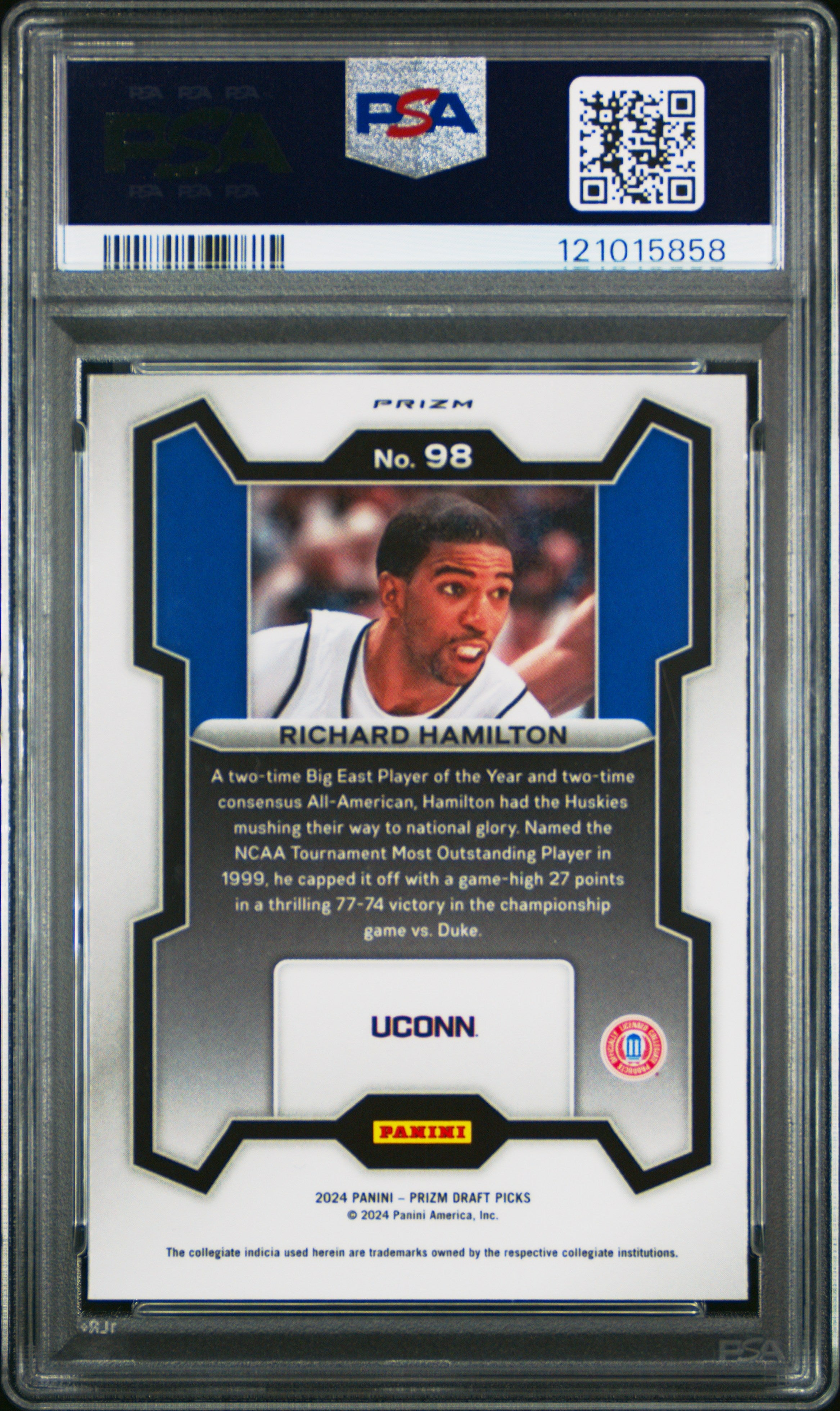 2024 Panini Prizm Draft Picks #98 Richard Hamilton Prizms Tiger Stripe PSA 9
