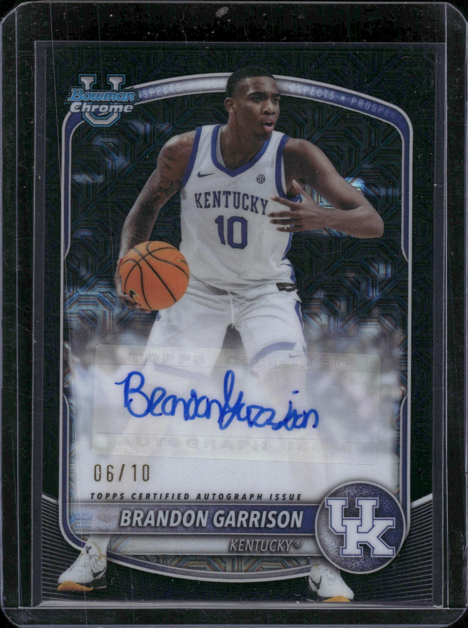 2025-26 Bowman #CPA-BG Brandon Garrison Chrome Prospect Autographs #/10