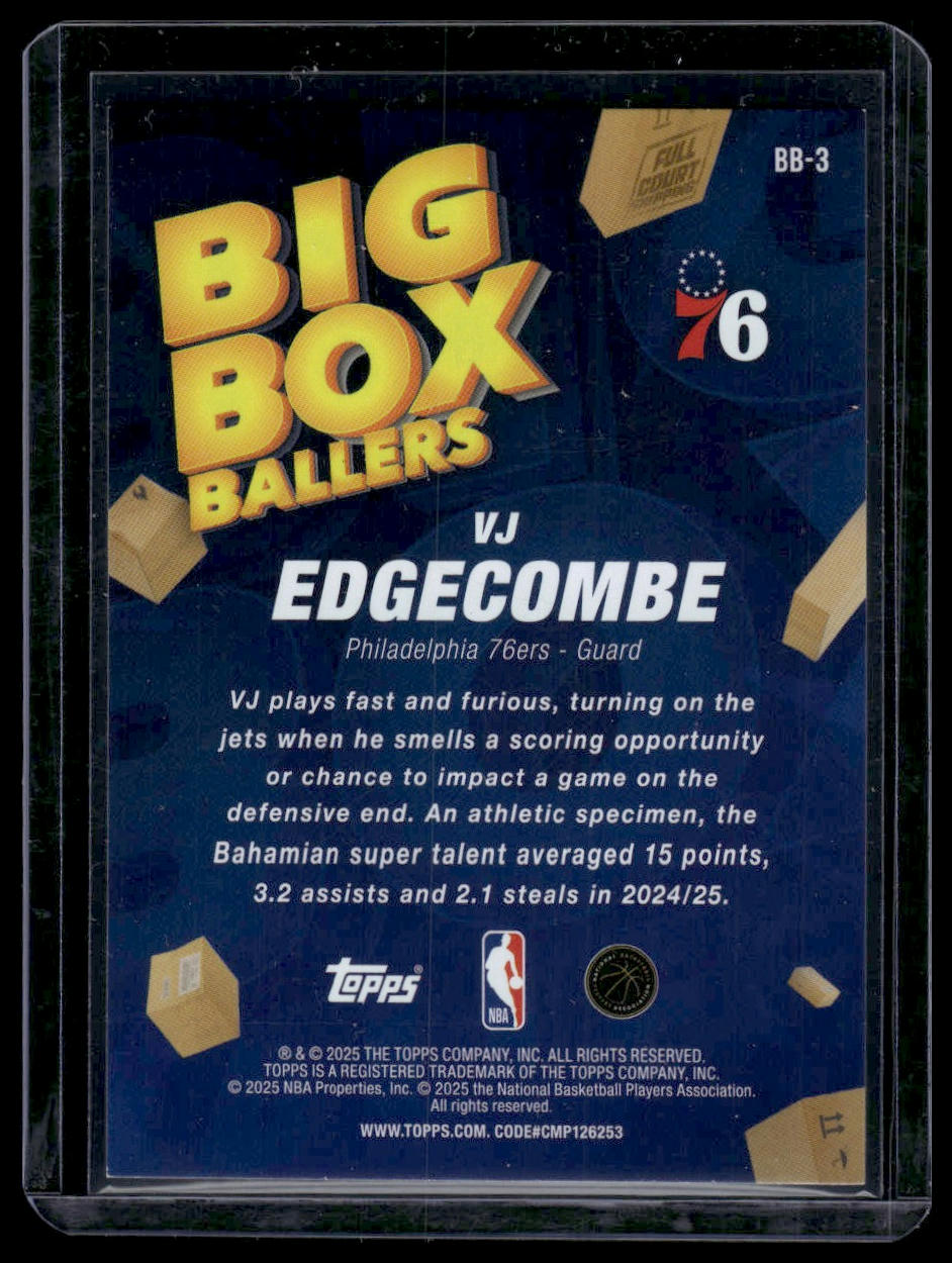 2025-26 Topps #BB-3 VJ Edgecombe Big Box Ballers