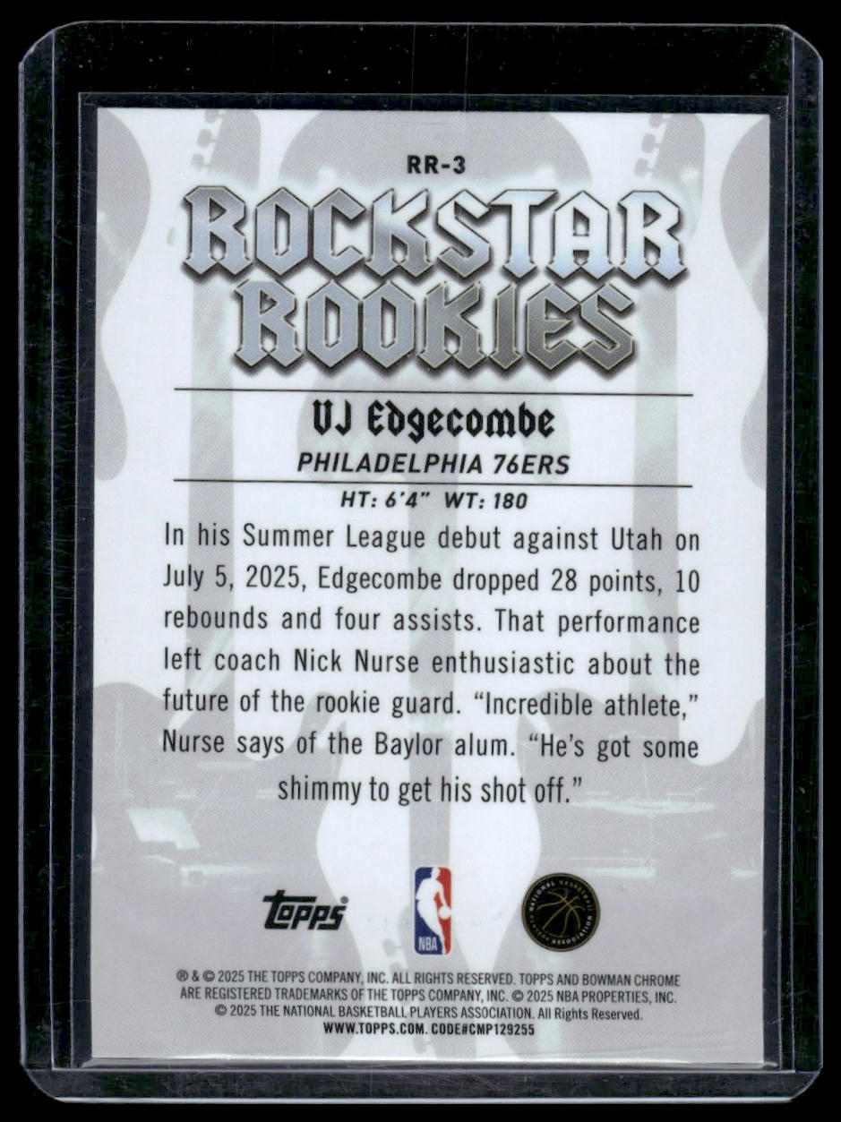 2025-26 Bowman #RR-3 VJ Edgecombe Rockstar Rookies