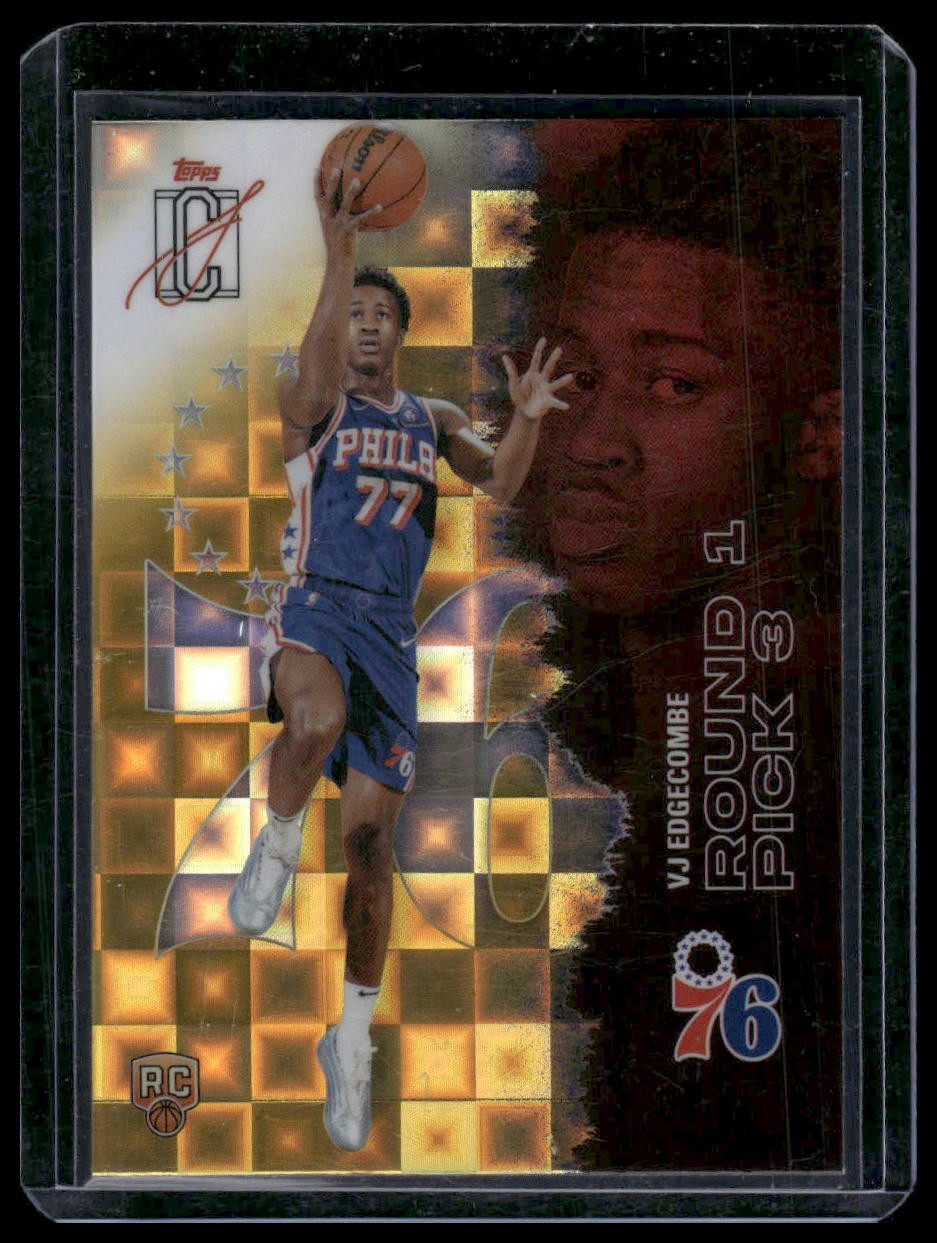 2025-26 Topps Signature Class #130 VJ Edgecombe Chrome Pandora Yellow Refractors