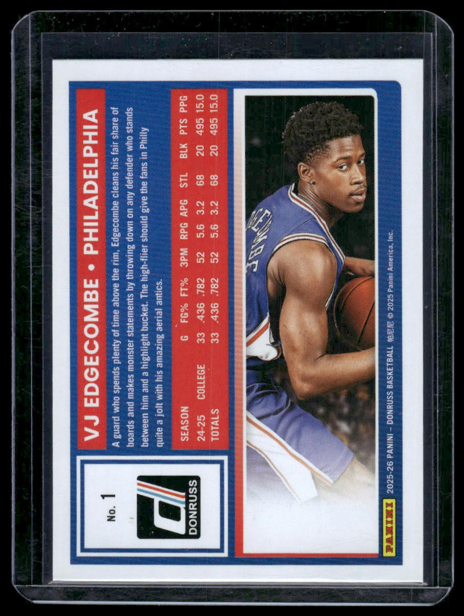 2025-26 Donruss #1 VJ Edgecombe
