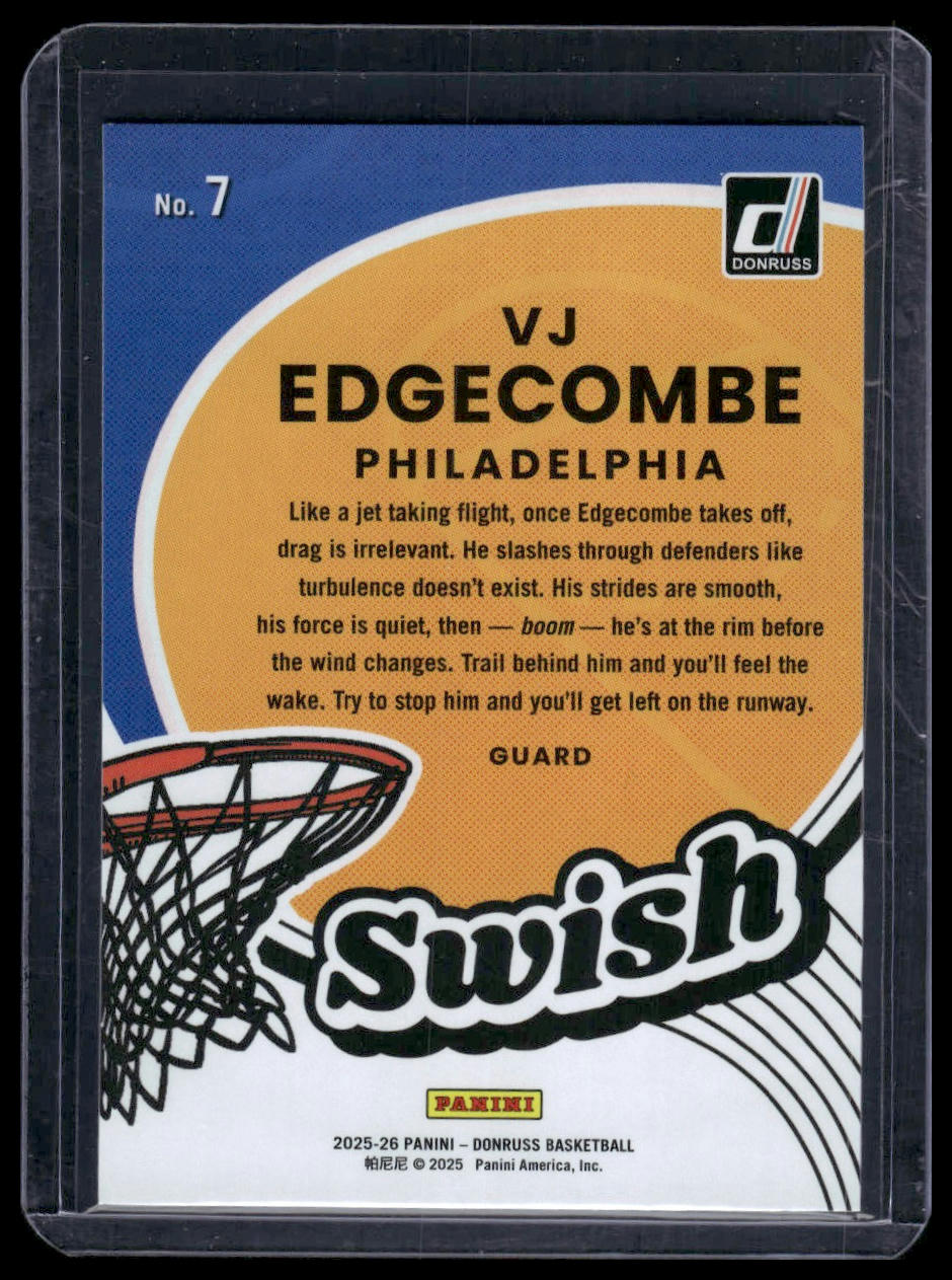 2025-26 Donruss #7 VJ Edgecombe Swish