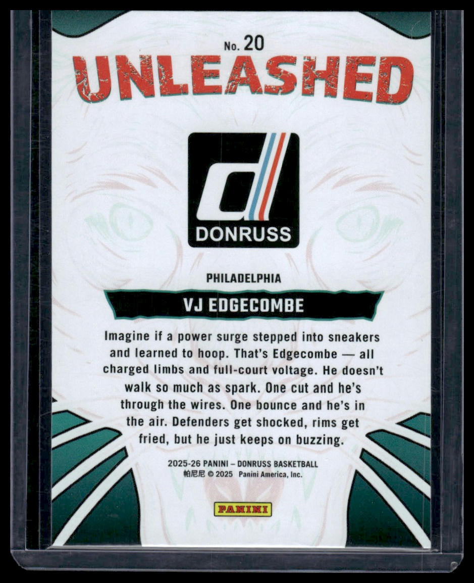 2025-26 Donruss #20 VJ Edgecombe Unleashed