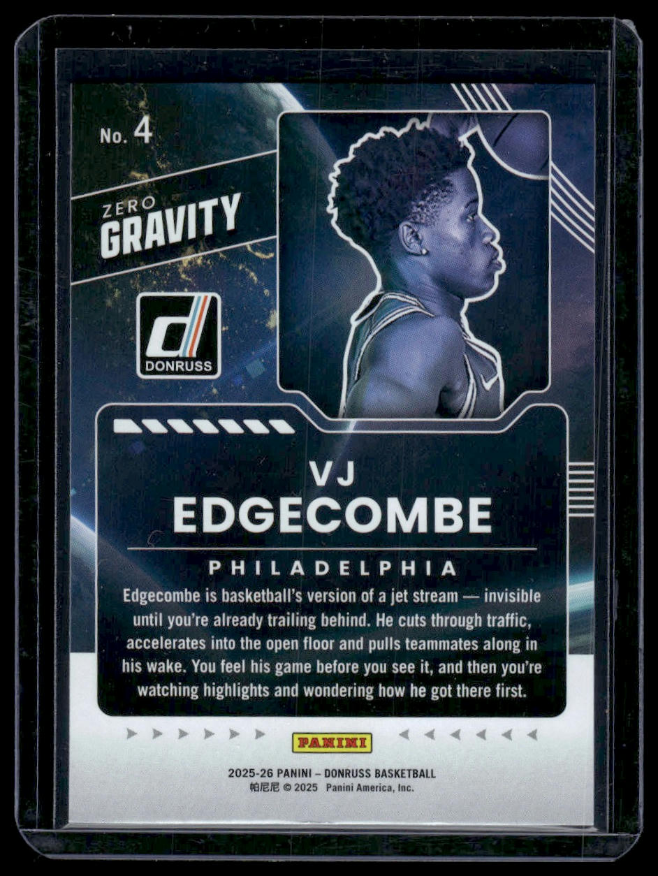 2025-26 Donruss #4 VJ Edgecombe Zero Gravity