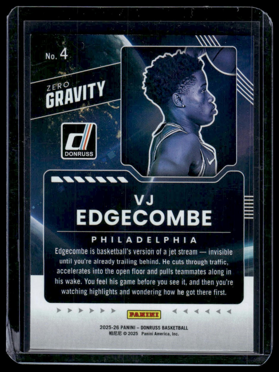 2025-26 Donruss #4 VJ Edgecombe Zero Gravity Holo Green Laser