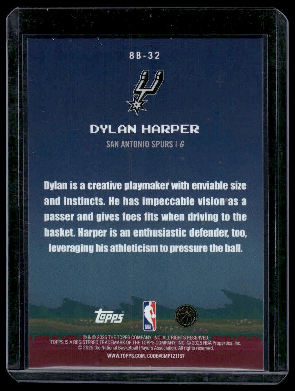 2025-26 Topps #8B-32 Dylan Harper 8-Bit Ballers