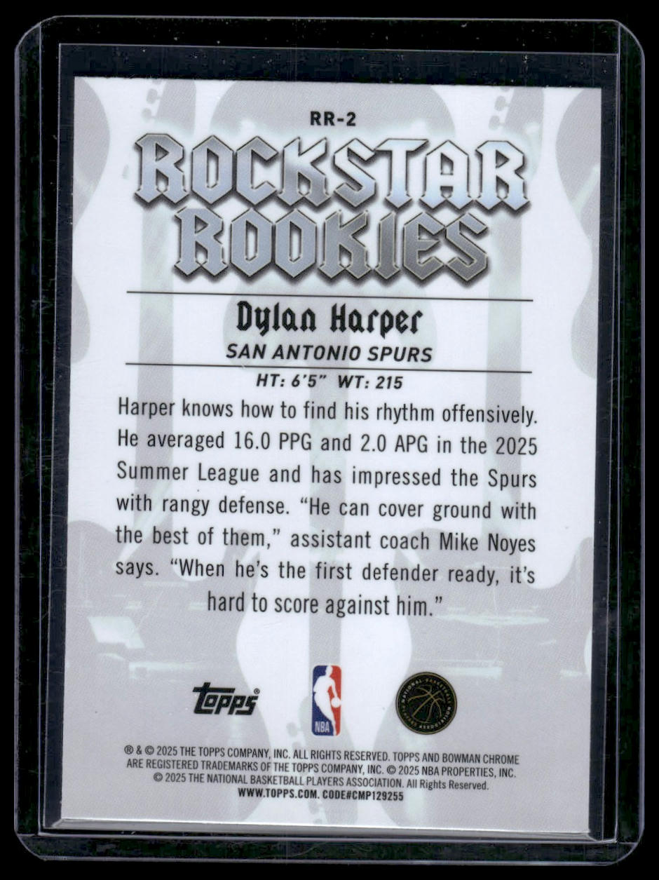 2025-26 Bowman #RR-2 Dylan Harper Rockstar Rookies