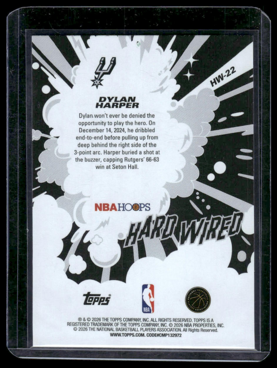 2025-26 Hoops #HW-22 Dylan Harper Hard Wired Green Hoops