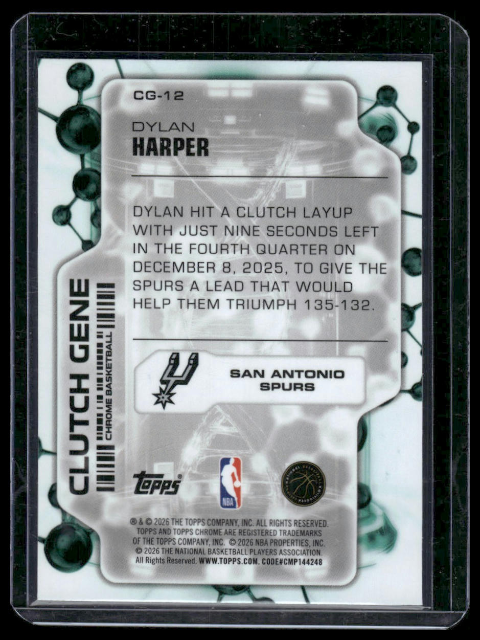 2025-26 Topps Chrome Update #CG-12 Dylan Harper Clutch Gene
