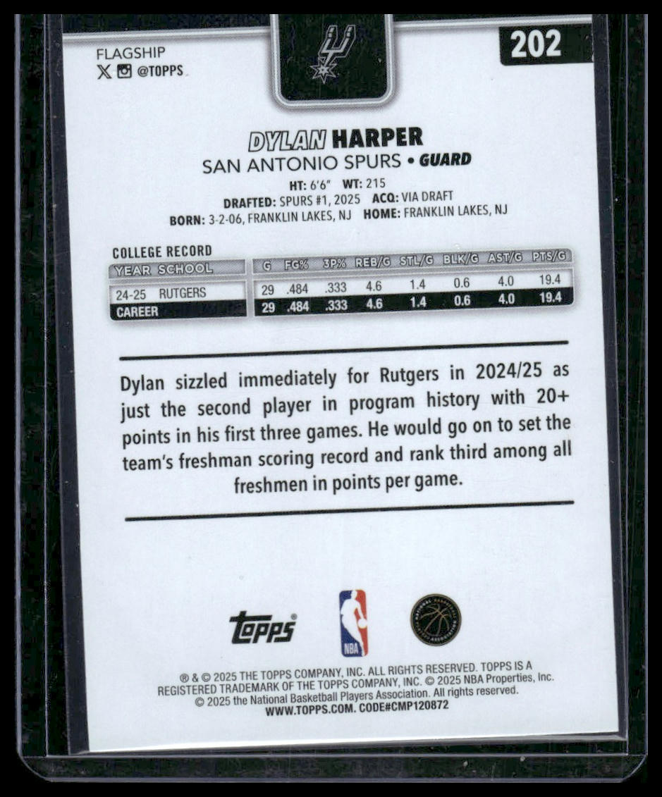 2025-26 Topps #202 Dylan Harper