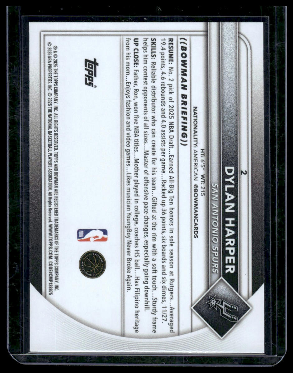 2025-26 Bowman #2 Dylan Harper