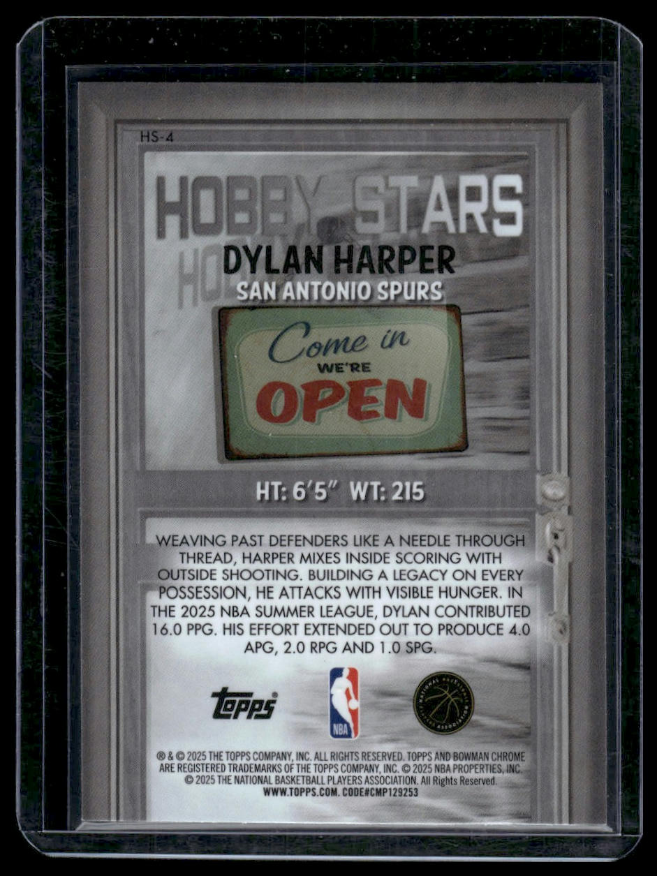 2025-26 Bowman #HS-4 Dylan Harper Hobby Stars